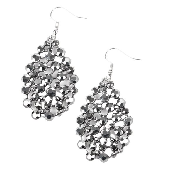 Date Night Gun Metal Tear Drop Earrings - Picture 1 of 1